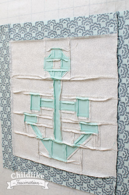 Back of the anchor quilt block