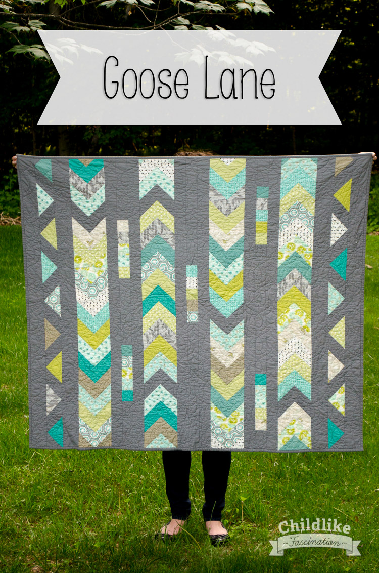Goose Lane Quilt by Terri Ann of Childlike Fascination - A Fun Flying Geese & Fat Quarter Friendly Quilt