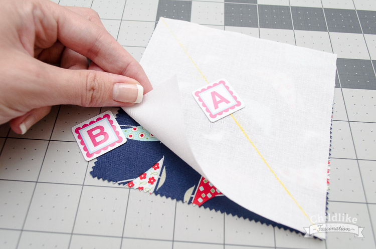 Place the pieces of fabric right sides together