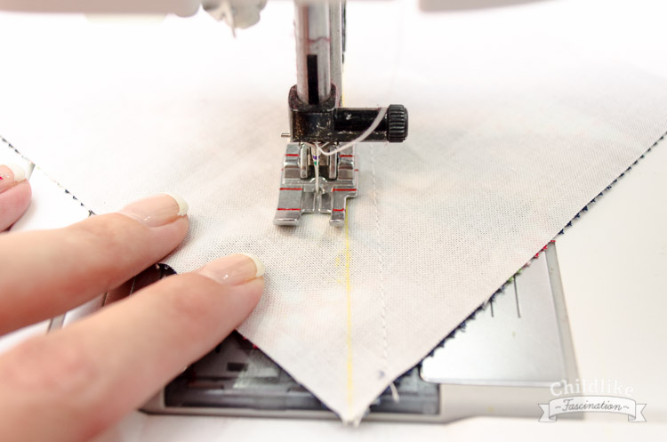 Sew a 1/4" to both sides of the drawn line (not on the line)