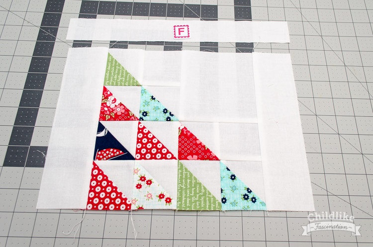 Sew the top background to 