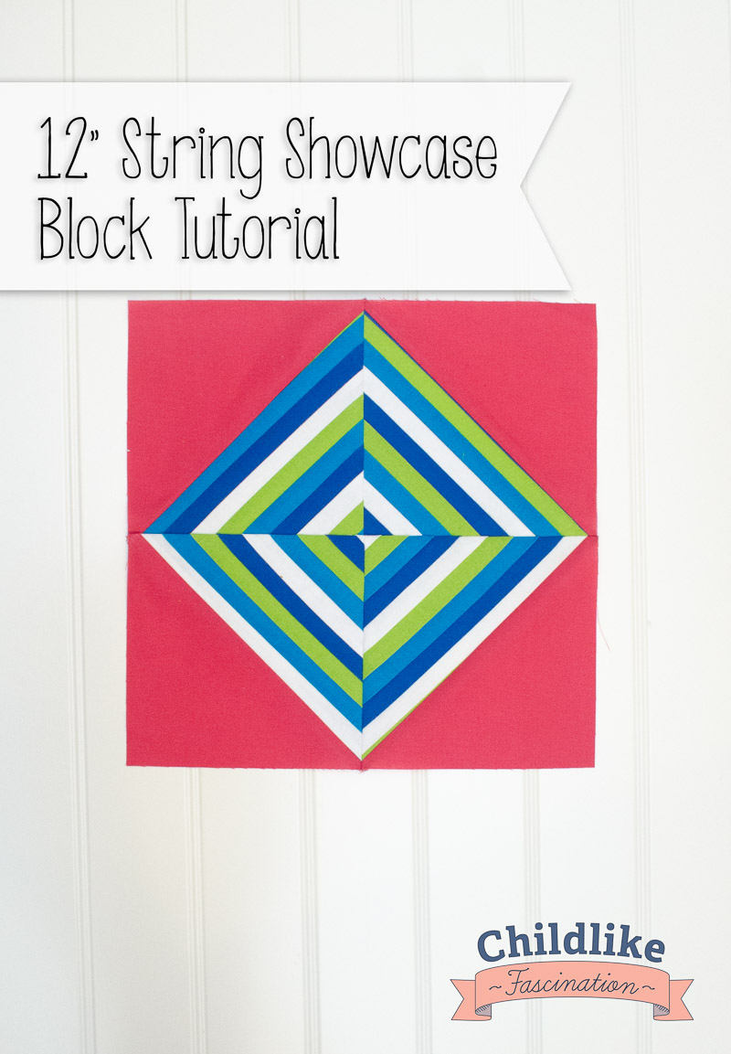 String Showcase 12" Quilt Block Tutorial - great scrap buster and spin on a simple HST layout
